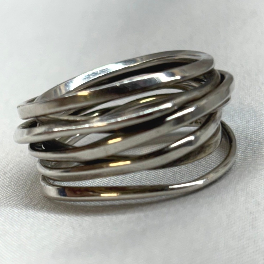 Unbranded Rolling Multi Band Ring Womens Size 7 Silver Excellent 925 Dainty